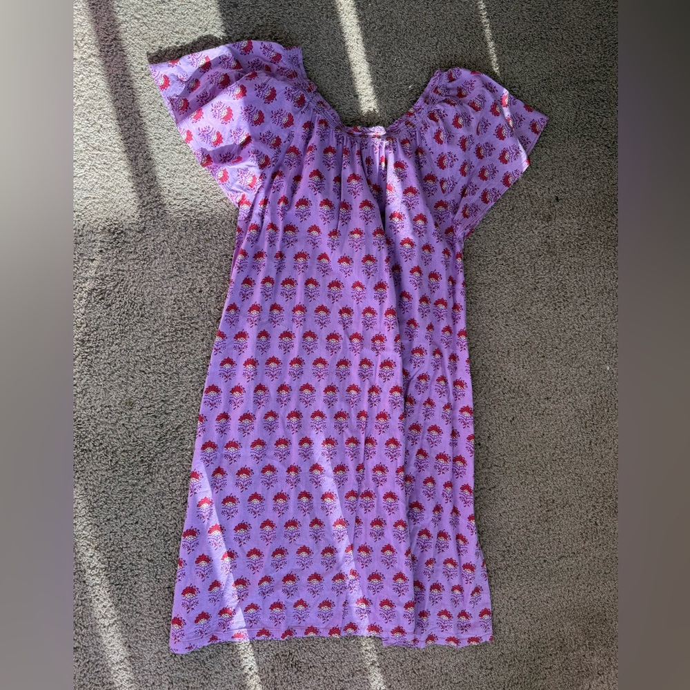 Pink Chicken Lavender Mini Dress with Red Floral Print